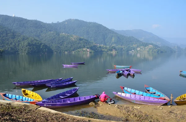 Nepal, Pokhara, Lago Fewa (Pheva) . — Fotografia de Stock