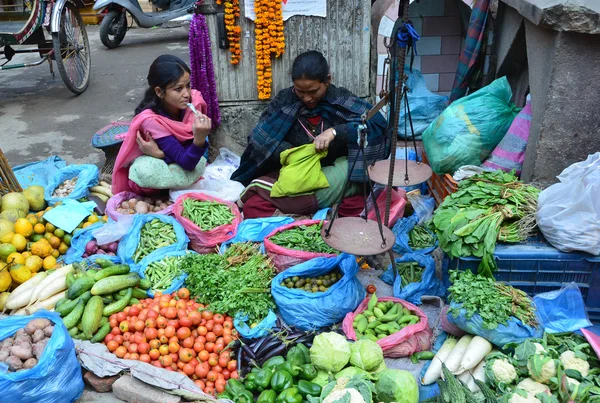 Nepal, Katmandu street handel — Stockfoto