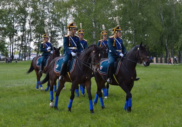 Riproduzione della battaglia vicino a Borodino in Russia nel 1812 anno . — Foto Stock