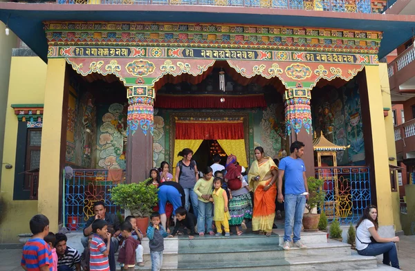 Nepál. kolostor közelében bodnath sztúpa katmandu. — Stock Fotó