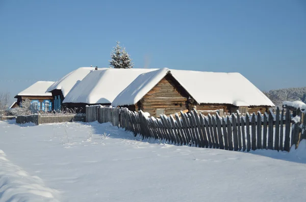 Bashkortostan, byn av kaga i vinter — Stockfoto