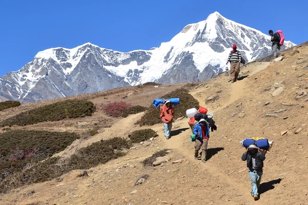 Nepal, vandring runt anapurna. — Stockfoto