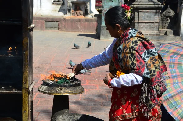 Nepál buddhistický chrámový komplex, Sv? yatbudnath. — Stock fotografie