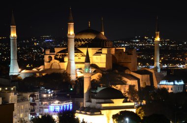 İstanbul, aya sofya Müzesi, gece.