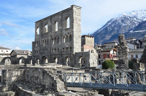 Italy, Aosta, Romaо theatre. — Stock Photo, Image