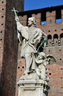 İtalya, Milano 'daki Sforzesco Kalesi.