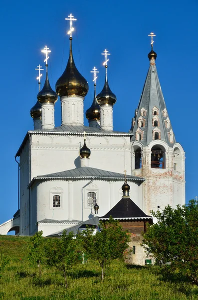 Monastero di Svyato-Troitsky Nikolsky (Santo Trinity Nicholas) sulla montagna di Pudjalova nella città di Gorokhovets. Anello d'oro della Russia . — Foto Stock