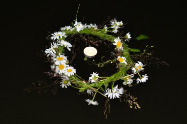 Wreath, dived into the water on the night of Ivan Kupala clipart