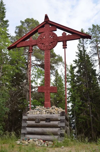 Solovki, svyato-voznesensky memorial çapraz skeç (Manastır) mount sekirnaya içinde — Stok fotoğraf
