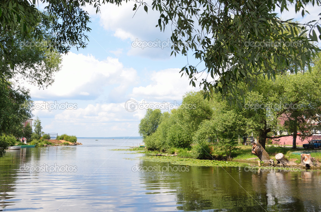 Pereslavl-Zalessky, the Trubezh river confluences at Lake Pleshcheyevo. Golden ring of Russia