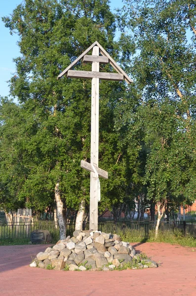 Russia, Solovki, adora la croce — Foto Stock