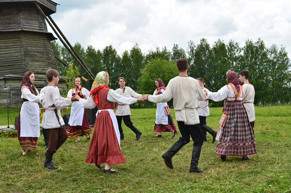 Russia, celebration of Trinity in Suzdal