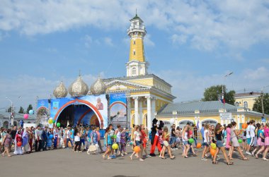 Kostroma, şehir günü, susaninskaya Meydanı.