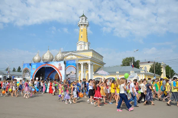 Kostroma, a city day, Susaninskaya square. — Stock Photo, Image