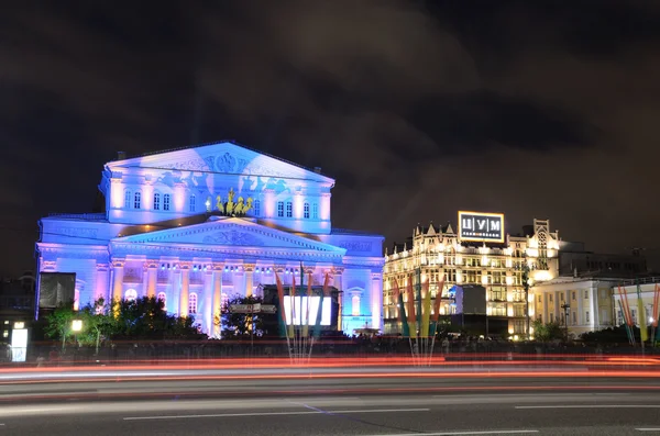 モスクワ、ロシアでグランド劇場の nightt ビュー — ストック写真