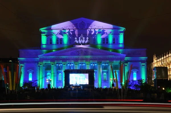 モスクワ、ロシアでグランド劇場の nightt ビュー — ストック写真