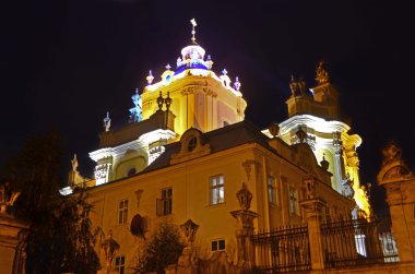 Lviv gece St. george's cathedral.