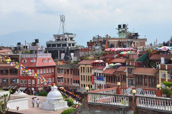 Nepal, one of the streets of Kathmandu near Bodnath stupa. — Stock Photo, Image