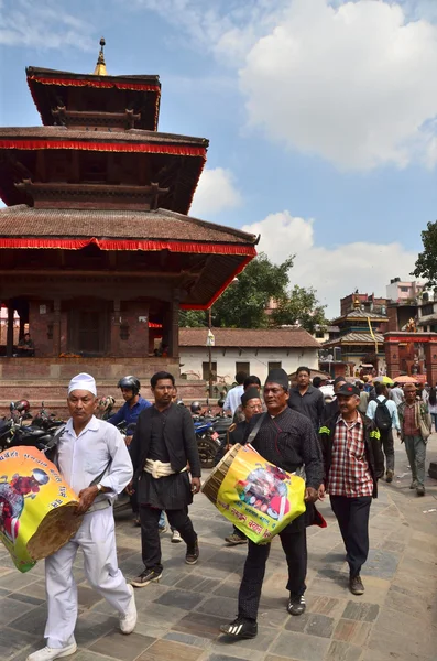 Nepal, Kathmandu festivale on Darbar square at autumn — Stock Photo, Image