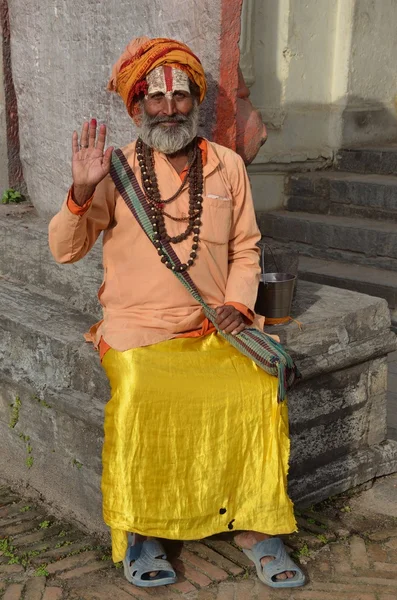 Sadhu errante a Kathmandu, Nepal — Foto Stock