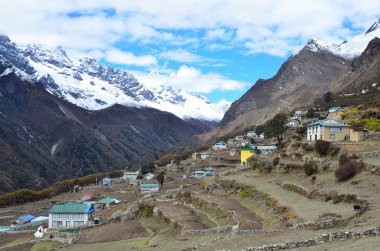 Nepal, the Himalayas, the village of Phortse Tenga clipart