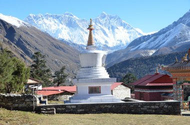 Nepal, Himalayalar, tyanboche antik manastır.