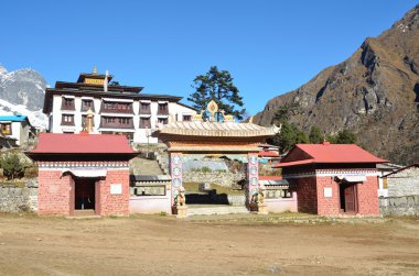 Nepal, Himalayalar, tyanboche antik manastır.
