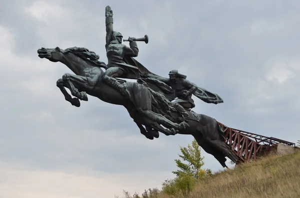 Oekraïne, Lviv regio, het monument van de First army cavalerie — Stockfoto