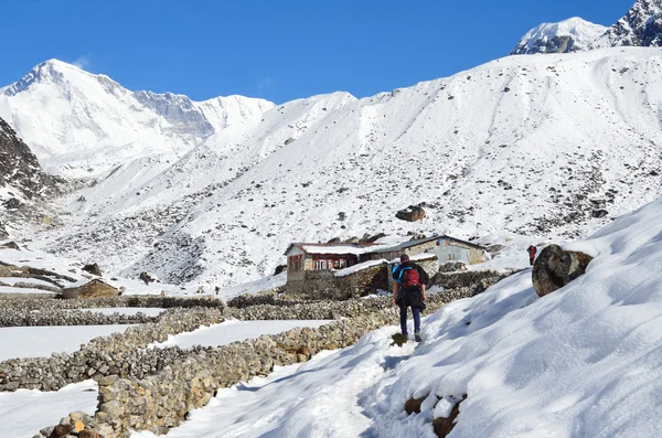 Nepal, trekking i Himalaya, byn Macermo, 4100 meter över havet — Stockfoto