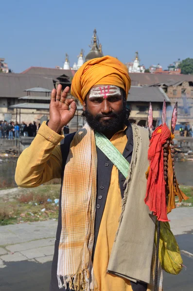 Sadhu errante a Kathmandu, Nepal — Foto Stock