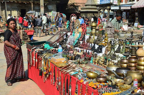 尼泊尔，帕坦、 纪念品销售 — 图库照片