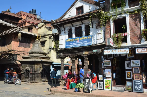 Nepal, Patan, 26 ottobre 2012, La gente è per strada nel centro storico — Foto Stock