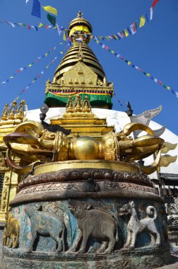 Budist vajra - ritüel ve Hinduizm, Tibet Budizmi ve Jainizm mitolojik silah. Nepal-Katmandu, svayambunath (svayambhu)