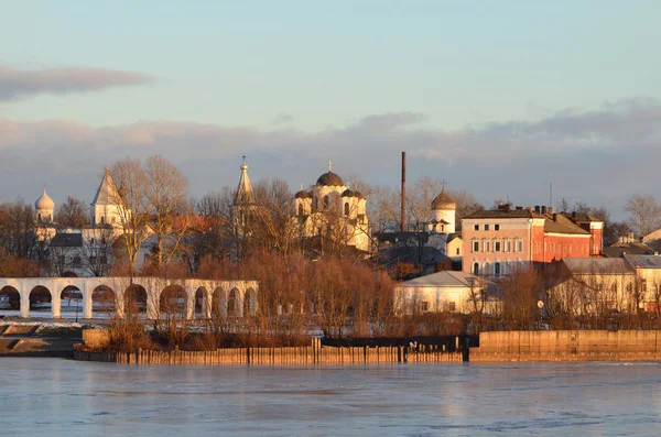 Veliky Novgorod, Tribunal de Yaroslav no inverno — Fotografia de Stock
