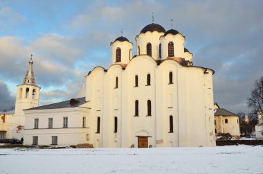 Veliky novgorod, yaroslav's mahkemede kış, st nicholo dvoristhensky Katedrali