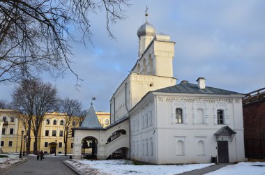 Rusya, novgorod, çan kulesi kremiln içinde sofiysky Katedrali