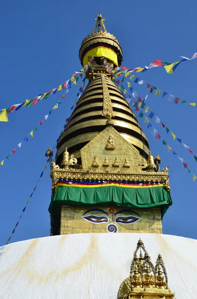 Népal, Katmandou, ancien stupa Swayambhunath — Photo