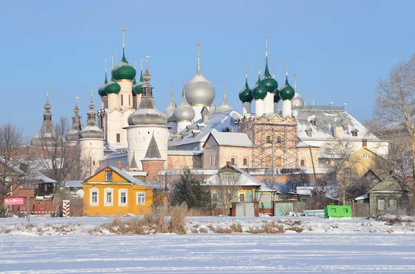 Kremlin van Rostov in winter, gouden ring van Rusland — Stockfoto