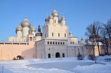 kış, golden Ring Rusya'nın Rostov kremlin