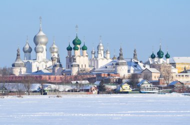 Rostov Kremlin in winter, Golden ring of Russia clipart
