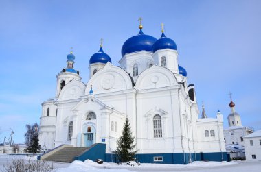 Aziz bogolubsky Manastırı bogolubovo, vladimir bölgesi kış, Rusya'nın altın yüzük