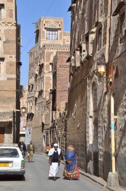 Yemen, sana'a, eski sokak