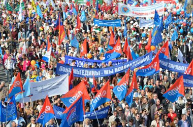 Mayıs günü gösteri yıl 2014 yılında Moskova'da, Kızıl Meydan