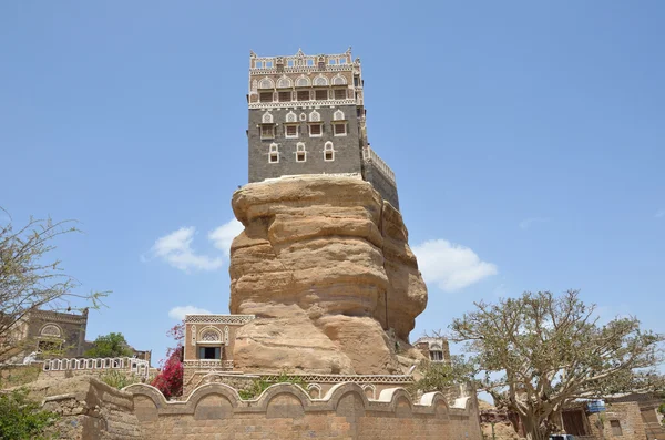 Jemen, slotten av Imamen i wadi dhar i Sanaa — Stockfoto