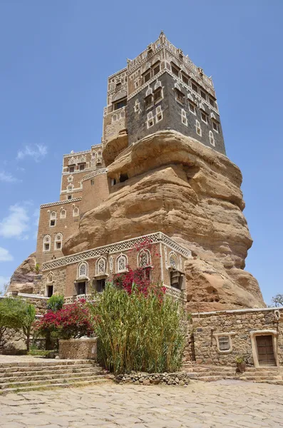 Jemen, slotten av Imamen i wadi dhar i Sanaa — Stockfoto