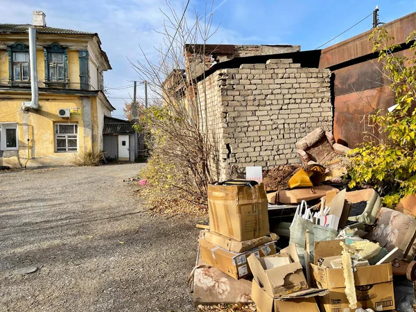 Ufa Republika Bashkortostan Rusko Října 2021 Skladiště Haraburdí Odpadků Domácností — Stock fotografie