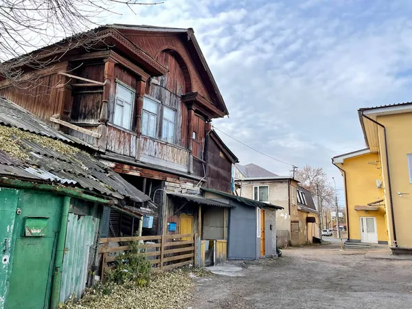 Ufa República Bashkortostan Rússia Outubro 2021 Dilapidated Apartment Building Street — Fotografia de Stock