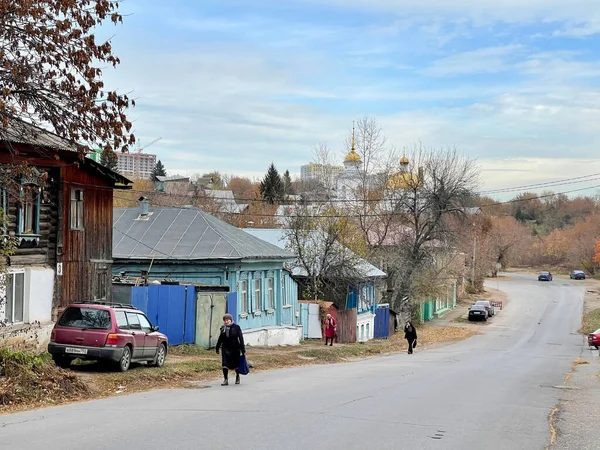 Ufa Republic Bashkortostan Russia October 2021 People Walking Posadskaya Street — Stock Photo, Image