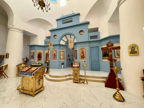 Pokrovskoye Rusia Región Moscú Distrito Ruzsky Diciembre 2021 Interior Iglesia —  Fotos de Stock