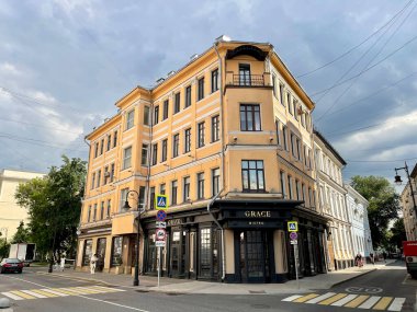 Moskova, Rusya, Haziran, 16.06.2021. Daire, 1911-1913 yılları arasında inşa edilmiş. 2520 Spiridonovka Caddesi, Bina 1, Moskova